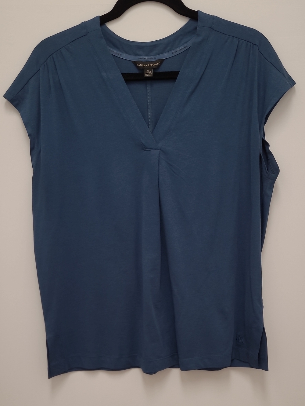 Banana Republic Blue V-Neck Cap Sleeve Tunic Top